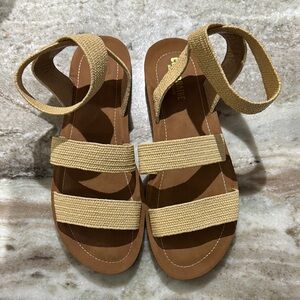 Beige Strappy Sandals - Cushionaire